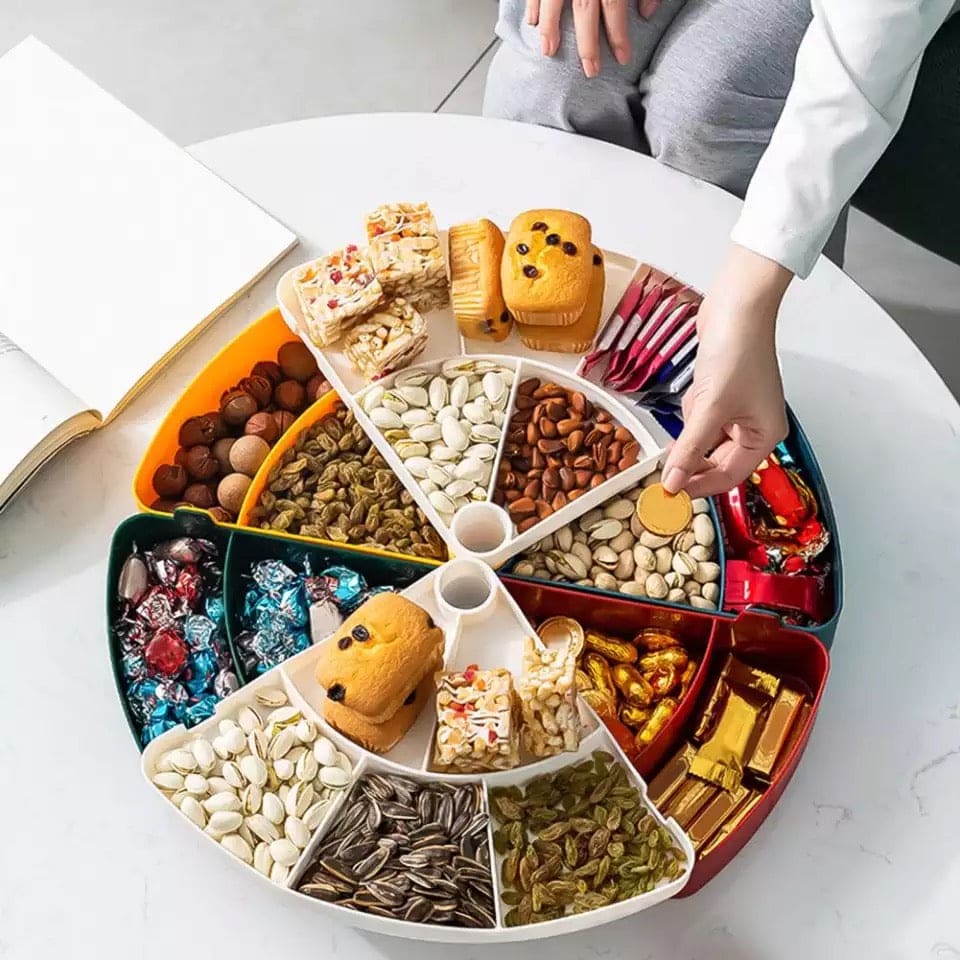 2 Layer Candy Box, Nut Case Snack Storage Box, Dessert Fruit Plate Tray 2 Layer Candy Box, Nut Case Snack Storage Box, Dessert Fruit Plate Tray